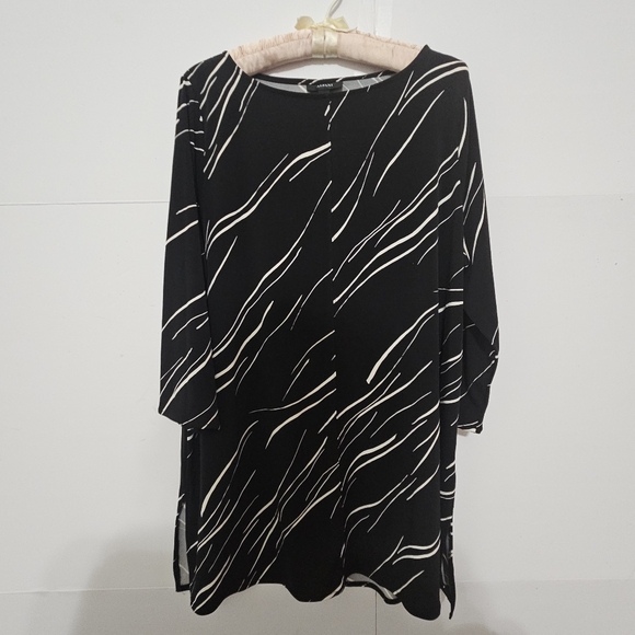 Alfani Size L Black Long-Sleeved Womens Wide Crew Neck Long Dress Shirt  Blouse - Picture 15 of 16